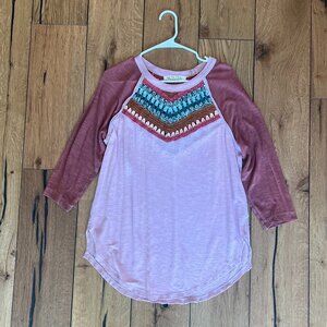 Free People 3/4 Sleeve Tee - Size M